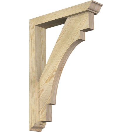 Merced Traditional Rough Sawn Bracket W/ Offset Brace, Douglas Fir, 4W X 20D X 28H